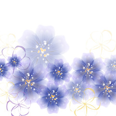 Colored flowers on a white background.