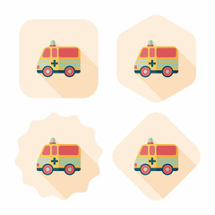 ambulance car flat icon with long shadow,eps10