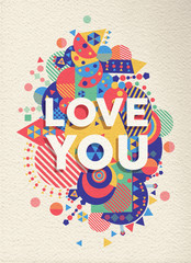 Love you quote poster design