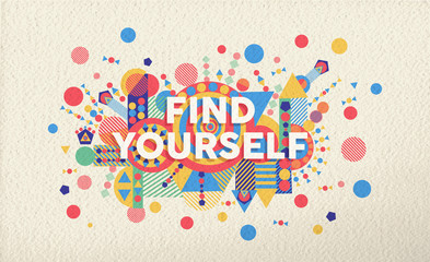 Find yourself quote poster design background