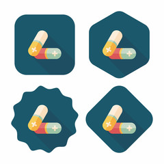 Pills flat icon with long shadow,eps10