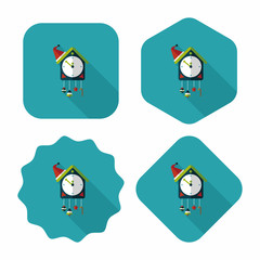 Cuckoo clock flat icon with long shadow,eps10