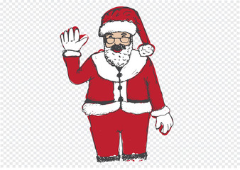 Santa Claus for Christmas hand drawn