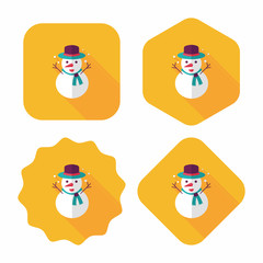 snowman flat icon with long shadow,eps10