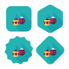 christmas ball flat icon with long shadow,eps10
