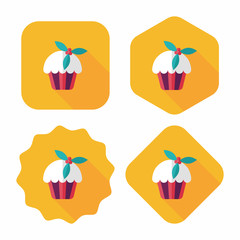 Christmas cake flat icon with long shadow,eps10