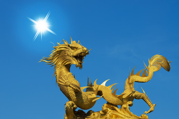 Giant golden Chinese dragon