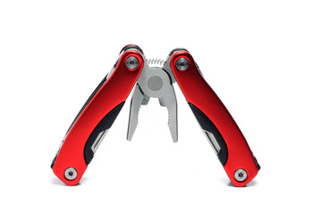 pocket multi tool pliers with red handles