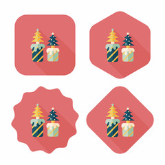 Christmas candle flat icon with long shadow,eps10