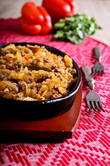 Cabbage stewed with meat
