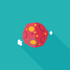 Space planet flat icon with long shadow,eps10