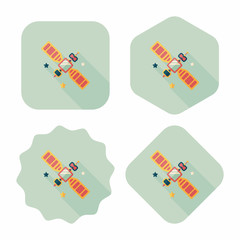 Space Satellite flat icon with long shadow,eps10