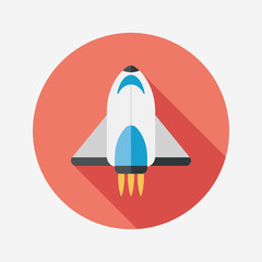 Spaceship flat icon with long shadow,eps10