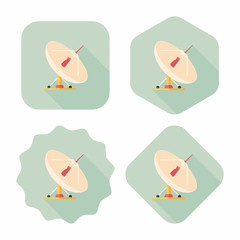 Space Satellite flat icon with long shadow,eps10