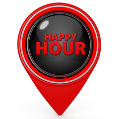 Happy hour pointer icon on white background