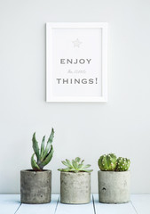 MOTIVATIONAL POSTER  ENJOY THE LITTLE THINGS WITH SUCCULENTS