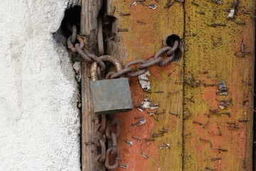 gates closed on the chain close-up