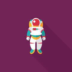 Space Astronaut flat icon with long shadow, eps10