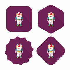 Space Astronaut flat icon with long shadow, eps10