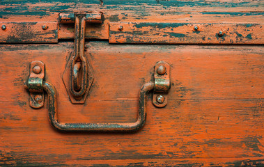 old grungy shabby chic trunk chest detail