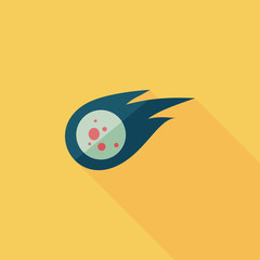 Space Meteorite flat icon with long shadow,eps10 © eatcute