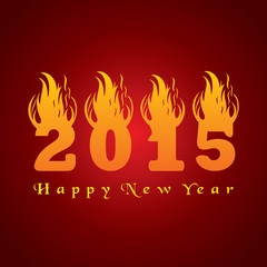 New year greeting 2015 with fire stock vetor