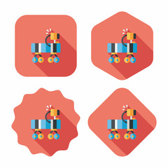 Space Rover flat icon with long shadow,eps10