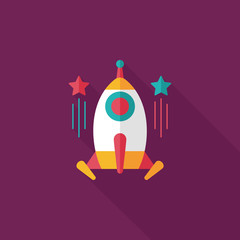 Space rocket flat icon with long shadow,eps10
