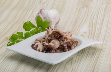 Boiled octopus