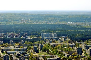 Fototapeta na wymiar Vilnius city capital of Lithuania aerial view