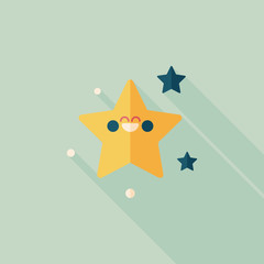 Space star flat icon with long shadow,eps10