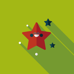 Space star flat icon with long shadow,eps10