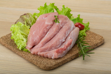 Raw pork schnitzel