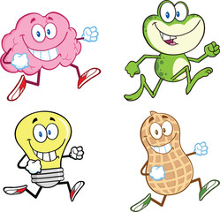 Mascot Cartoon Character Jogging - 3. Collection Set