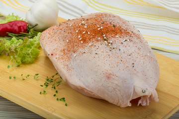 Raw chicken breast