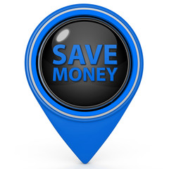 Save money pointer icon on white background