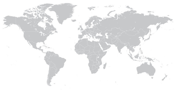 Naklejka Cześć Szczegółowa Wektorowa Polityczna światowej mapy ilustracja
