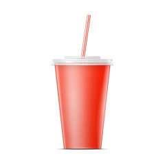 Red paper soda cup template.