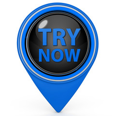 Try now pointer icon on white background