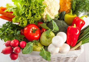 Fresh vegetables in basket