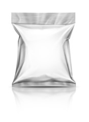 blank snack pouch isolated on white background