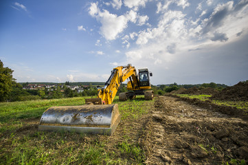 Bagger auf einer Baustelle