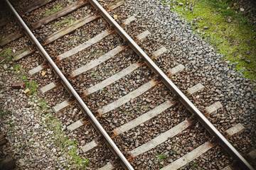 Fototapeta premium Retro filtered photo of railway tracks.