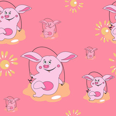 seamless pattern. pig.vector