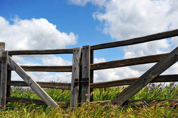 Wooden gate in the countryside