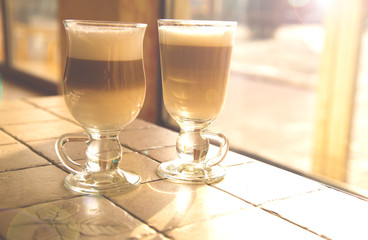 Couple cups of latte