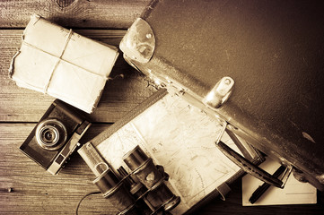 old traveling equipment