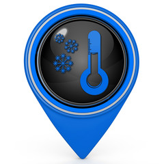 Snow pointer icon on white background