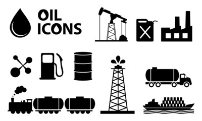 oil icons in black color