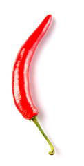 Red chili peppers over white background